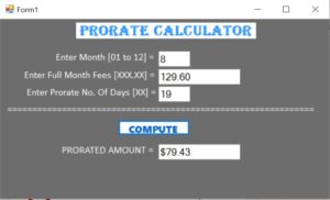 Prorate Calculator