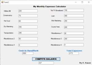 My Expenses Calculator