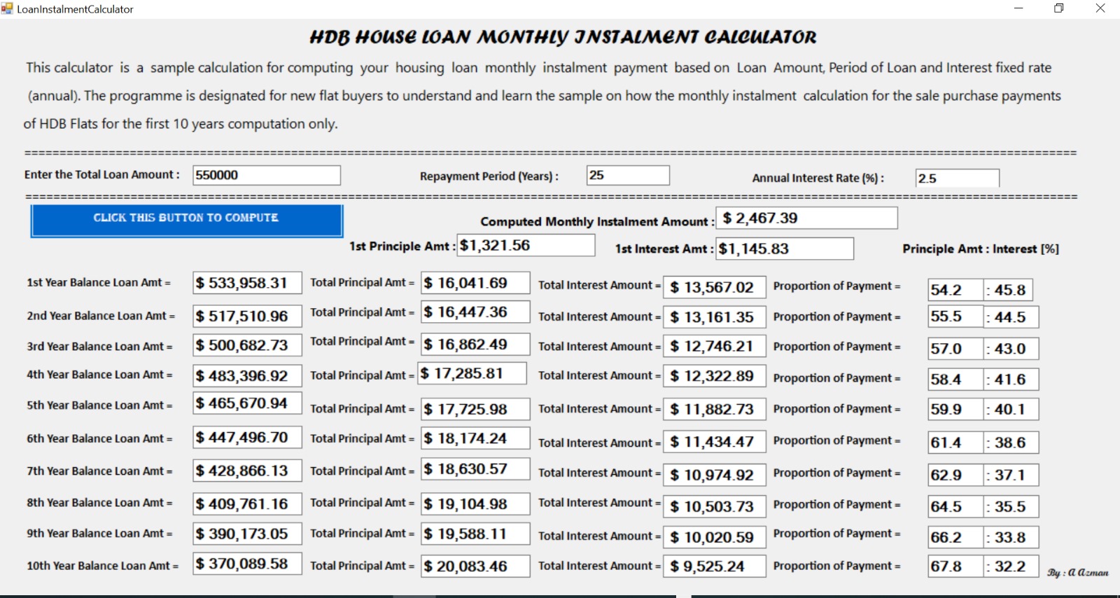 Loan Instalment Calculator