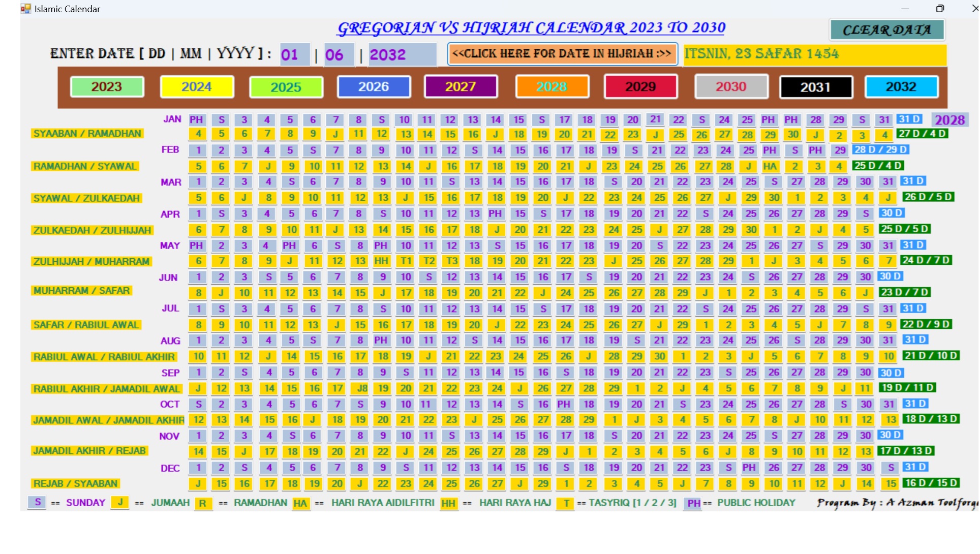Islamic Calendar - Gregorian Vs Hijriah