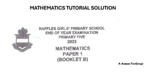 P5 Maths Raffles Girls End of Year Paper 1 Booklet B